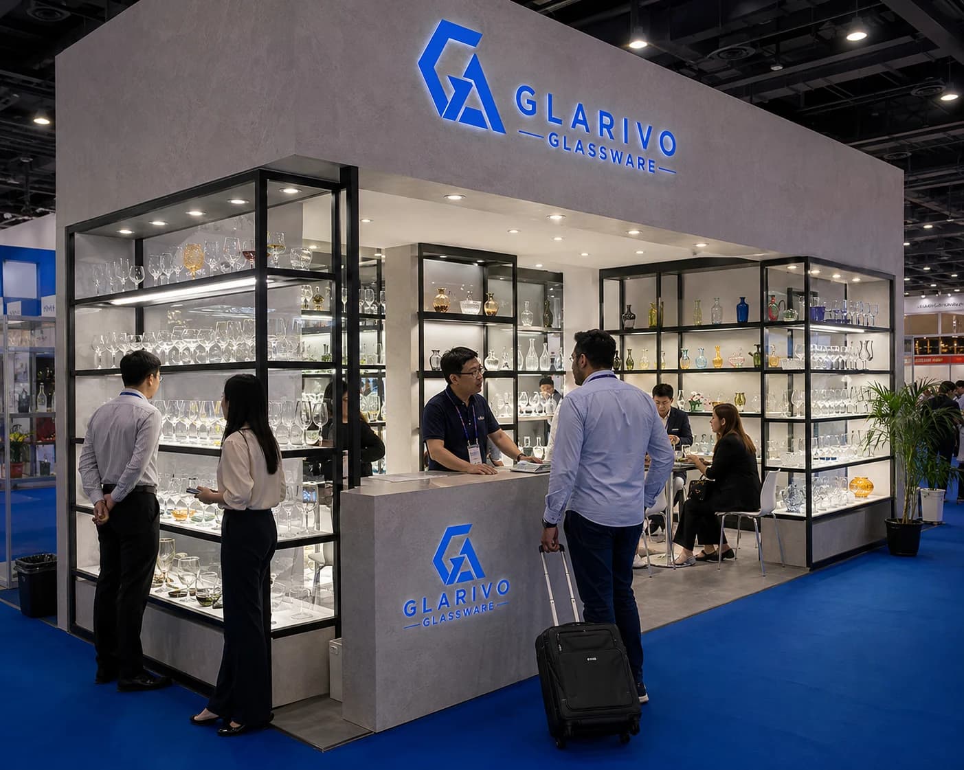 GLARIVO exhibition scene: booth entrance and reception
